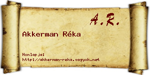 Akkerman Réka névjegykártya